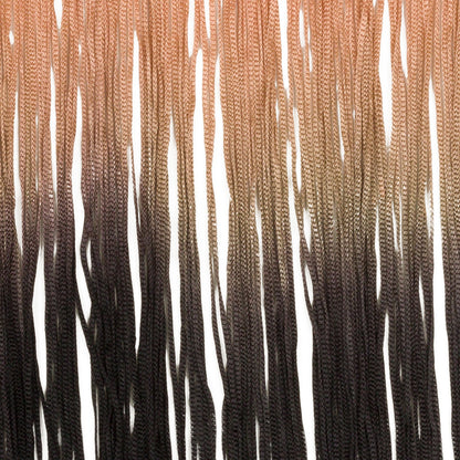 Peach and Black Ombre Chainette Fringe Trim - 12.25" Detail
