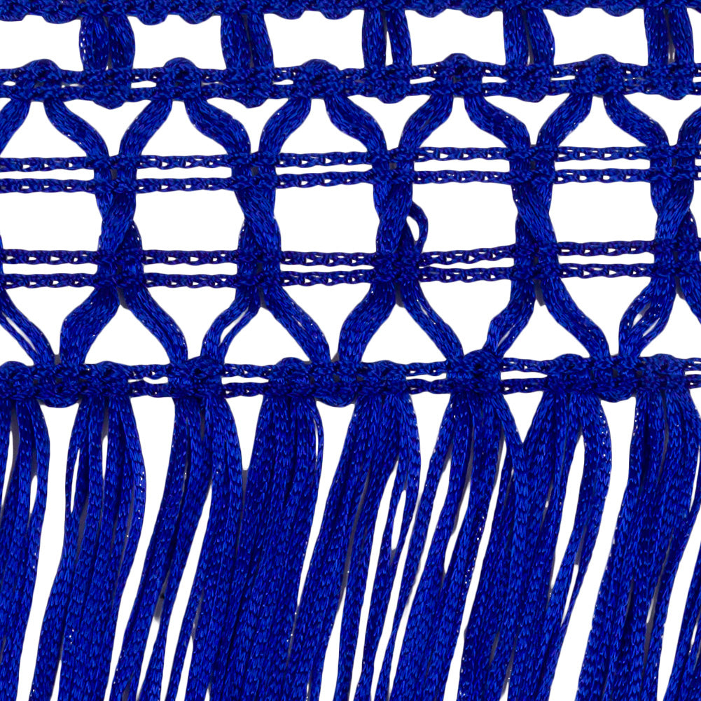 Blue Lace Top Chainette Fringe - 6" Detail