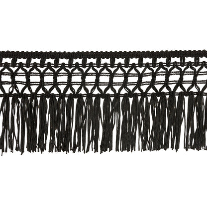 Black Lace Top Chainette Fringe - 4"