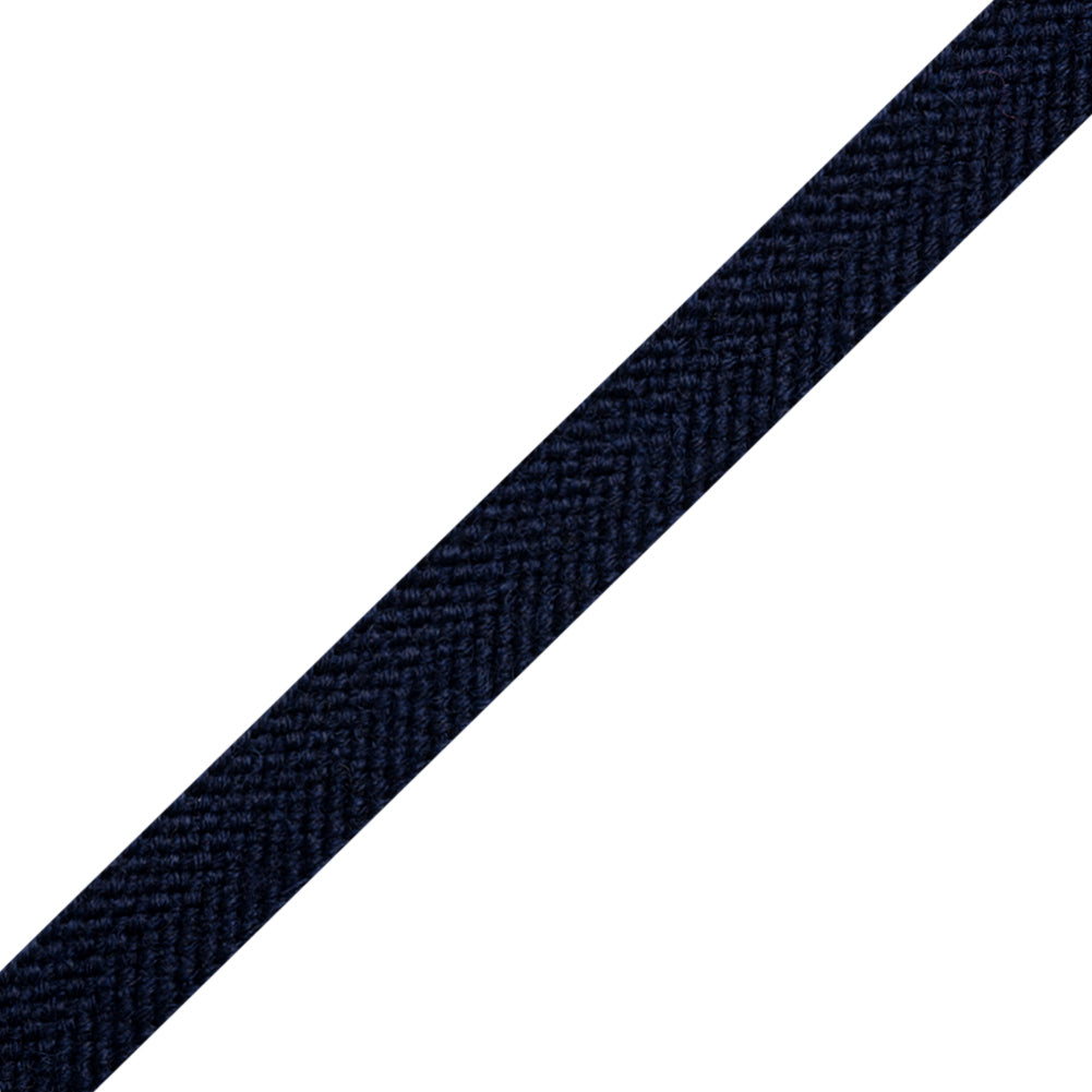 Navy Wool Braided Tape - 0.5" Folded