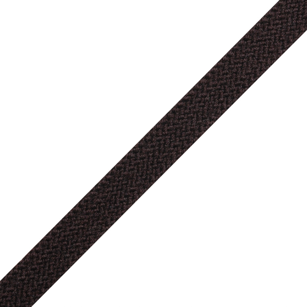 Chocolate Wool Braided Tape - 0.5" Folded