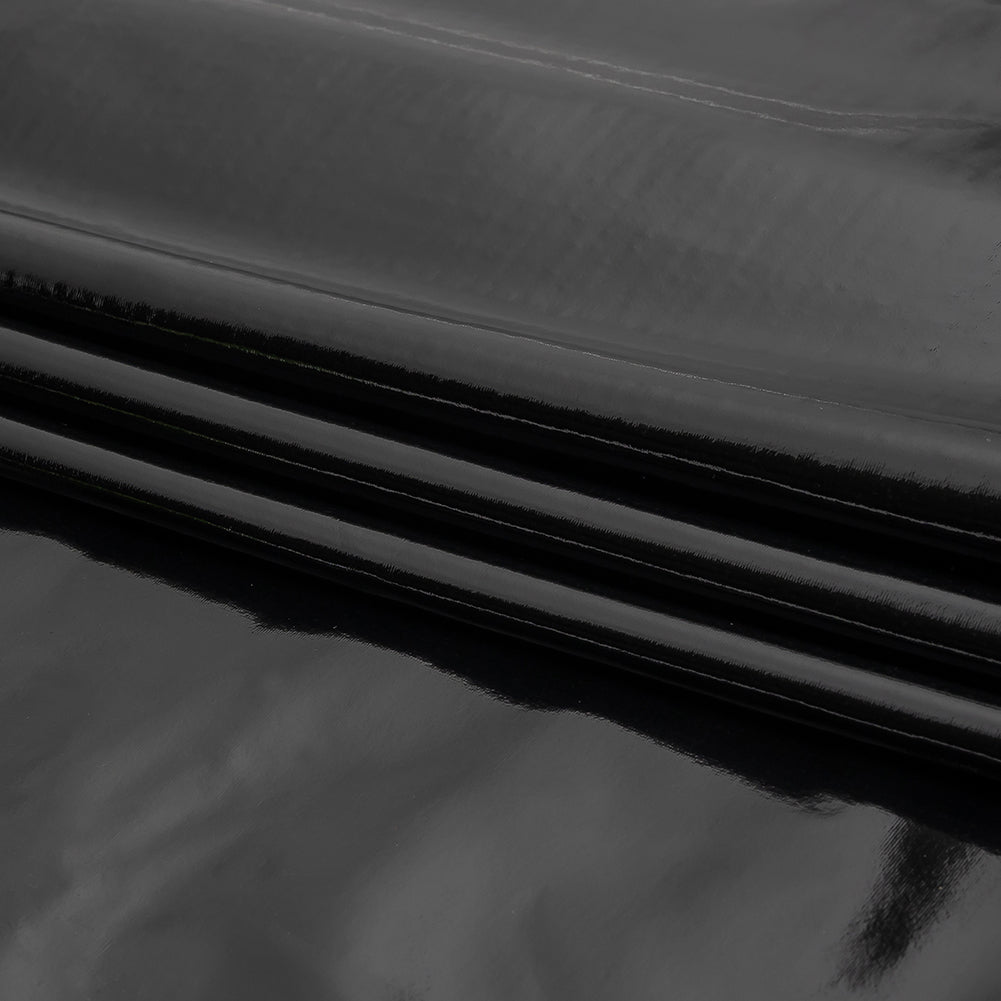 Black Stretch Faux Patent Leather