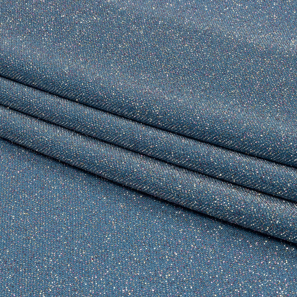 Nylon Knit with All-Over Glitter - Baby Blue - Sun Streams Collection - Folded