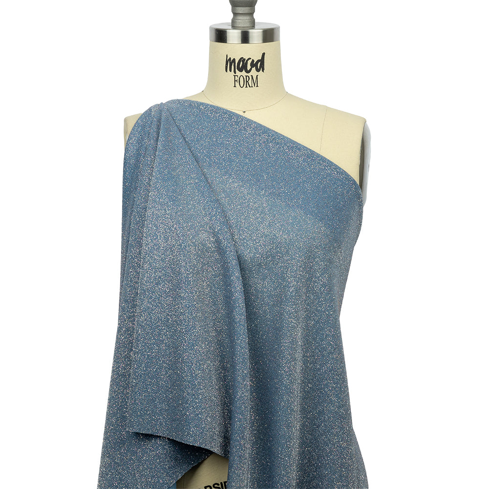 Nylon Knit with All-Over Glitter - Baby Blue - Sun Streams Collection - Drape