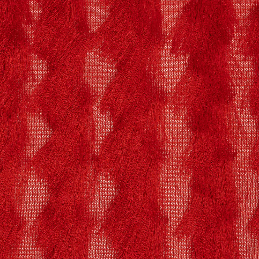 Tango Red Zig Zag Fringe Mesh