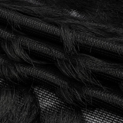 Black Zig Zag Fringe Mesh