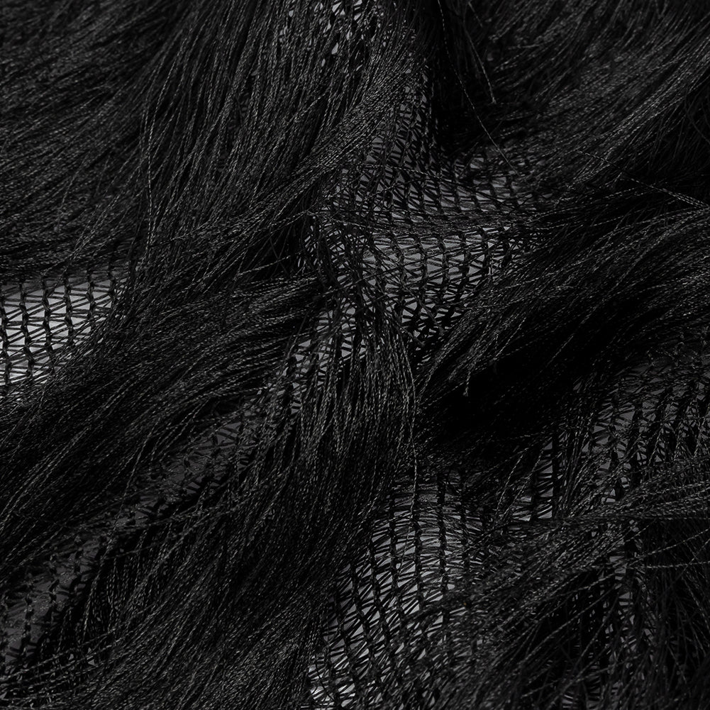 Black Zig Zag Fringe Mesh
