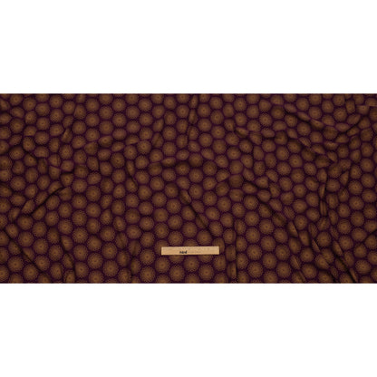 Italian Grape and Metallic Dark Gold Floral Circles Stretch Nylon Jersey Full