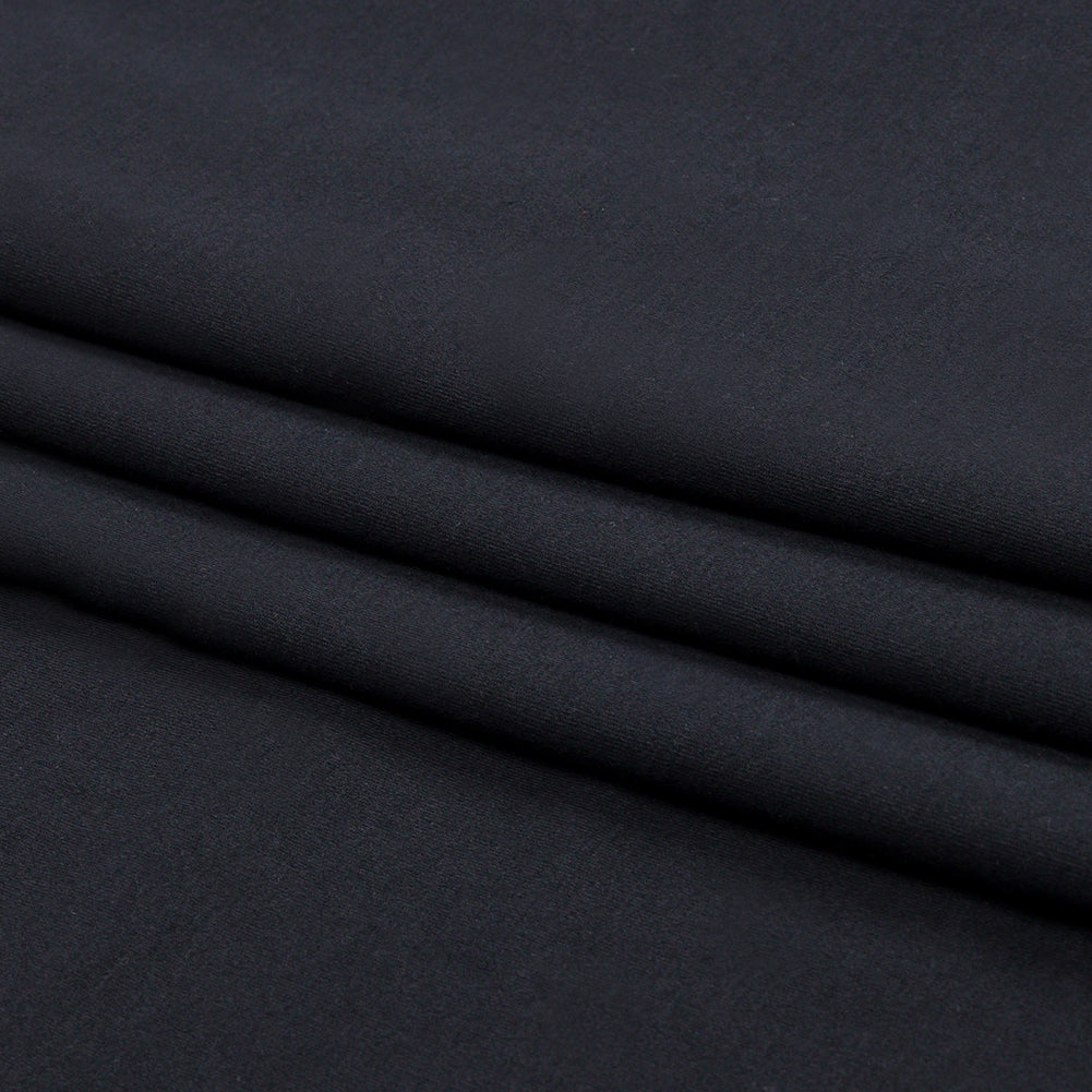 Black Stretch Rayon Interlock Knit Folded