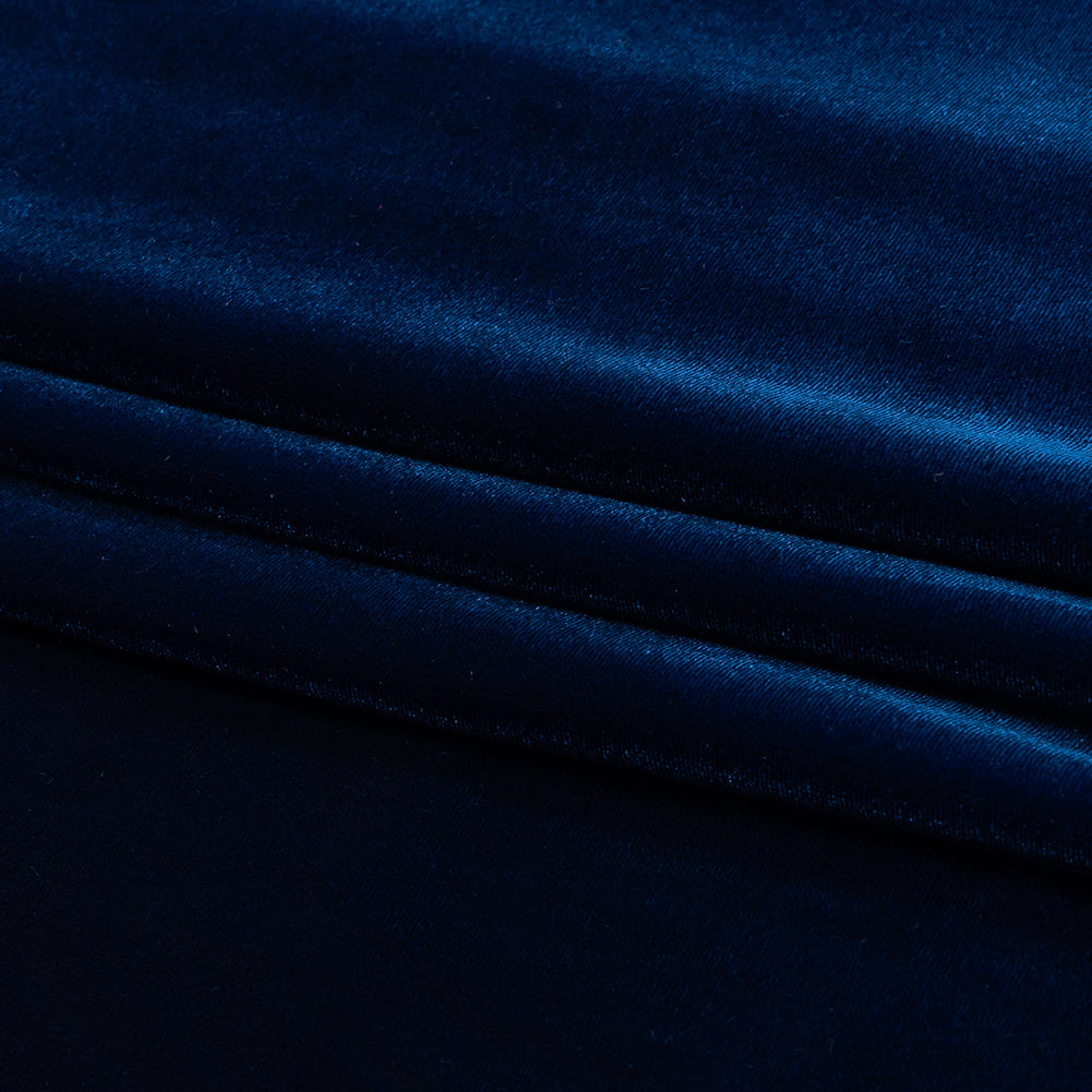 Stretch Polyester Velour - Royal Blue Folded