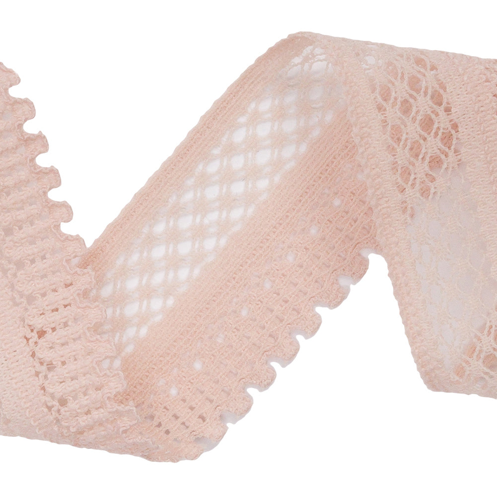 Piglet Latticework and Scallops Stretch Lace Trim - 1" Detail