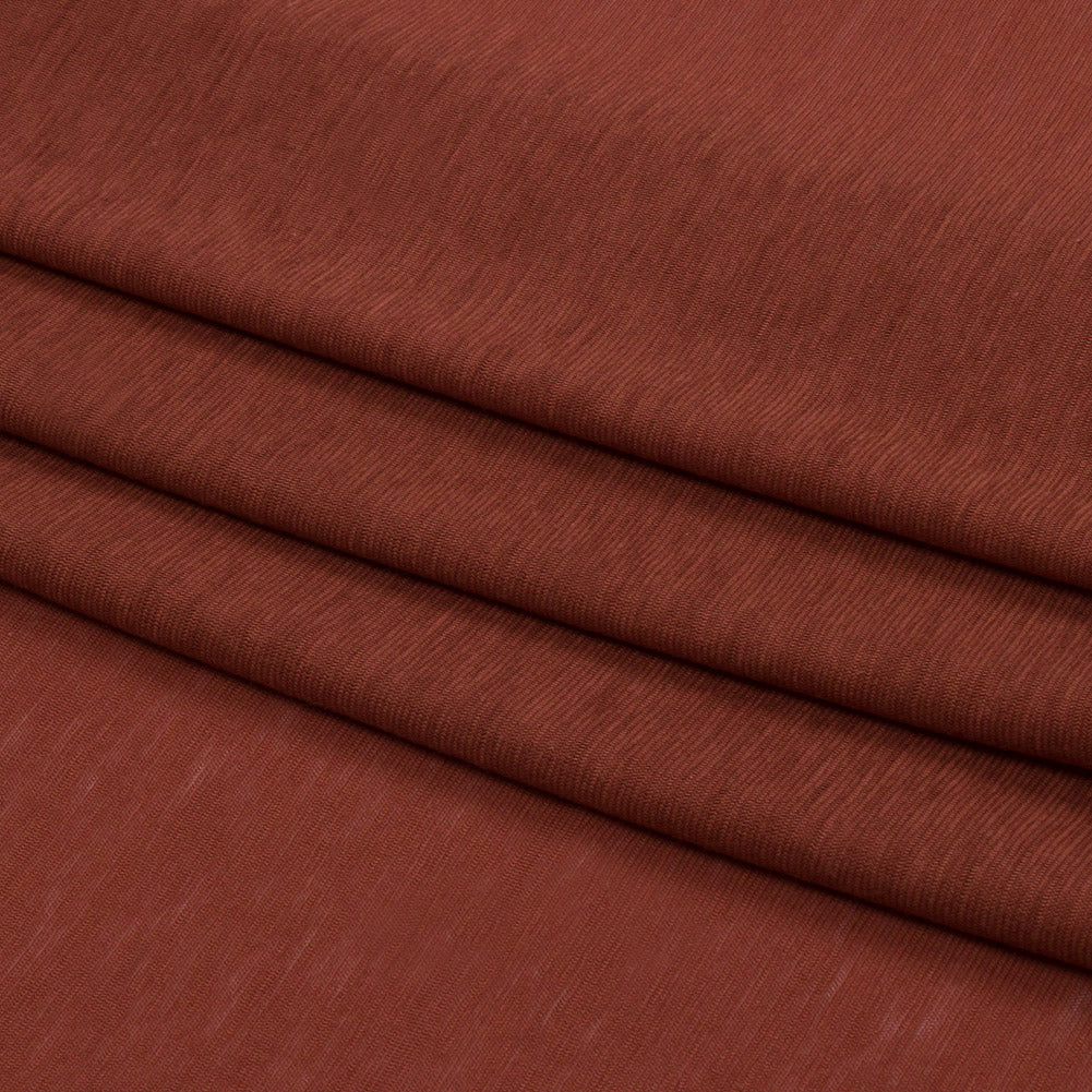 Terracotta Lightweight Cotton Jersey Folded