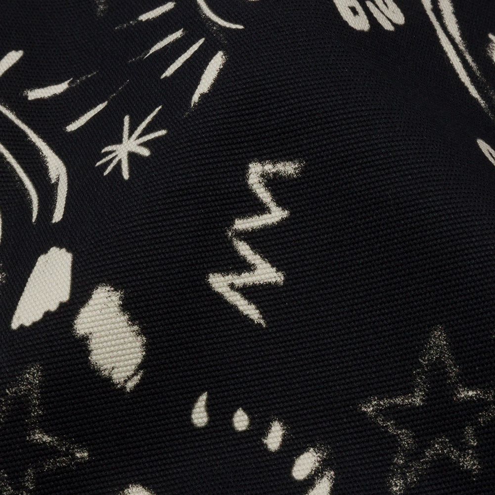 Stretch Cotton Canvas Print - Black and White Abstract Doodles - Mood Exclusive Universal Simplicity Detail