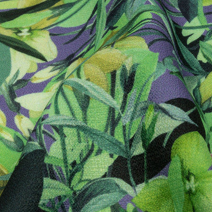 Mood Exclusive Green Fluorescent Fronds Textured Polyester Woven