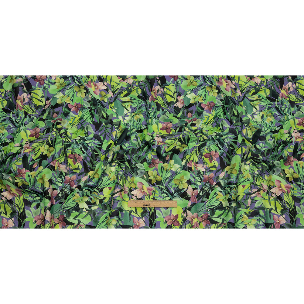 Mood Exclusive Green Fluorescent Fronds Textured Polyester Woven - Full