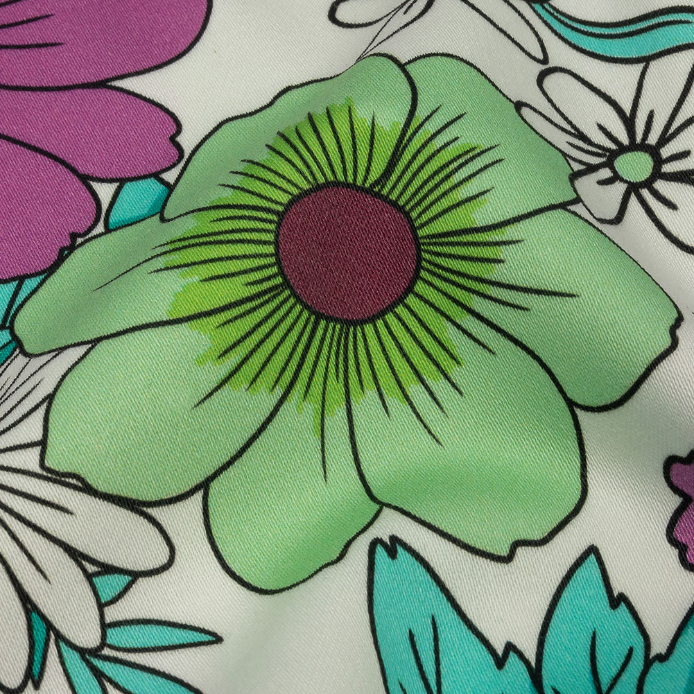 Mood Exclusive Purple Springing Up Stretch Cotton Sateen - Detail