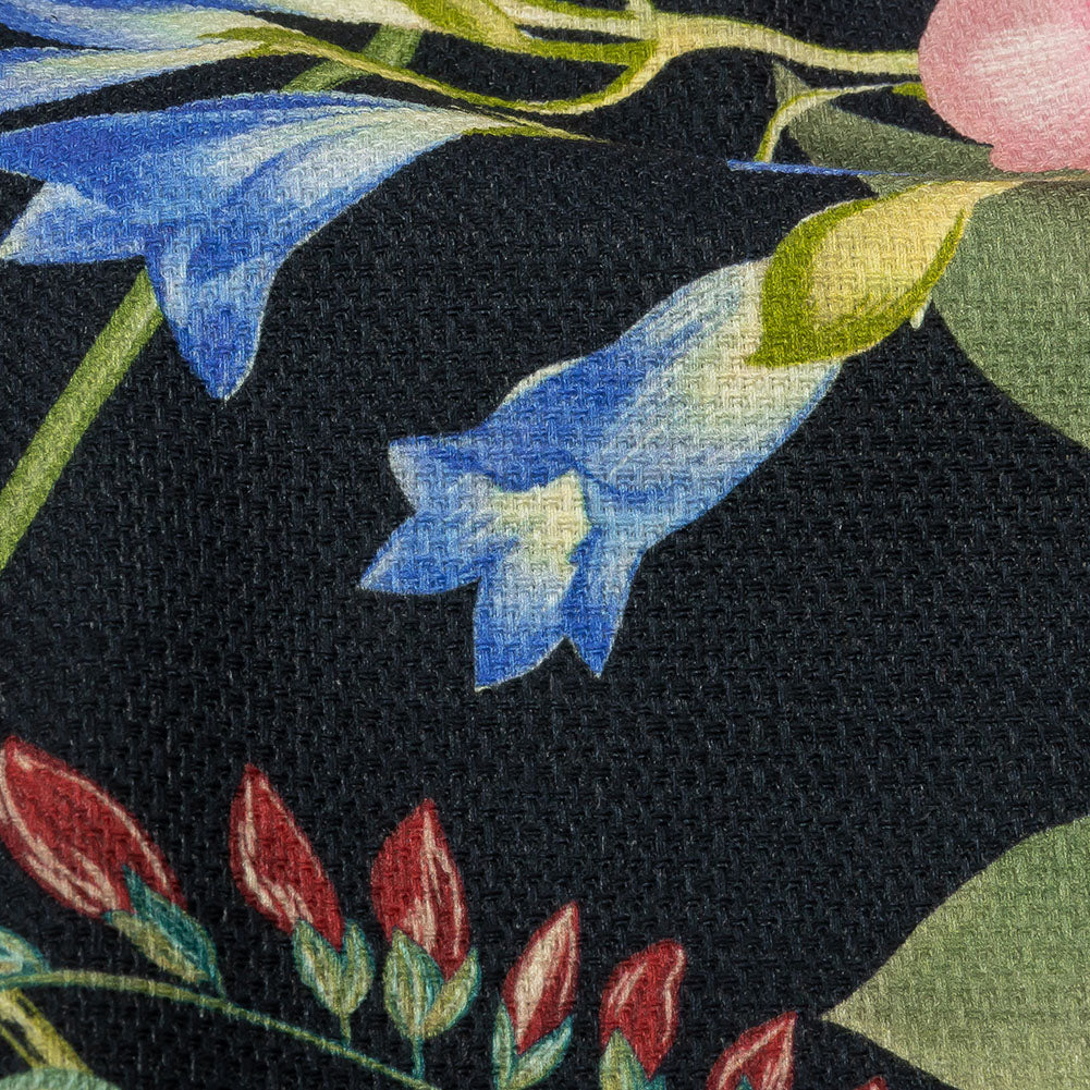 Mood Exclusive Navy Florist's Cuttings Stretch Cotton Woven - Detail