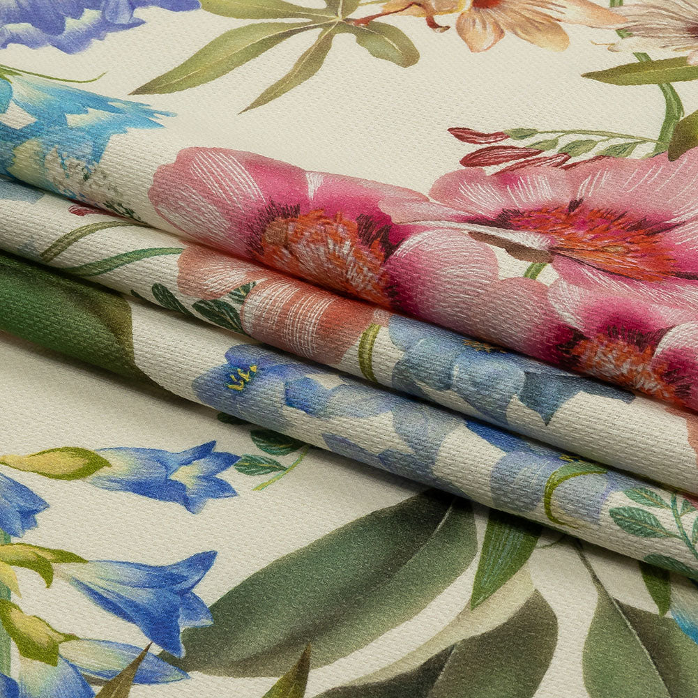 Mood Exclusive Cream Florist's Cuttings Stretch Cotton Woven - Folded