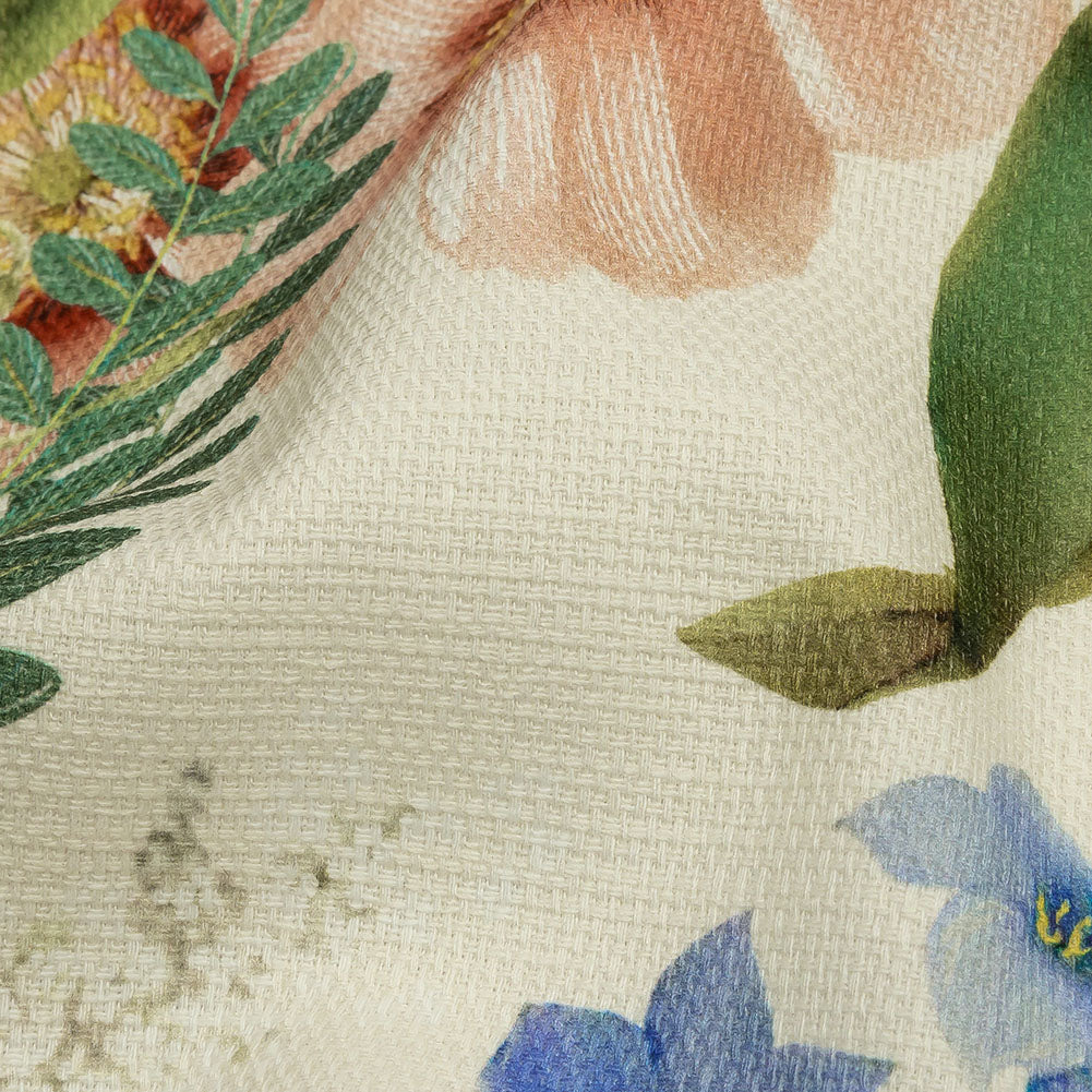 Mood Exclusive Cream Florist's Cuttings Stretch Cotton Woven - Detail