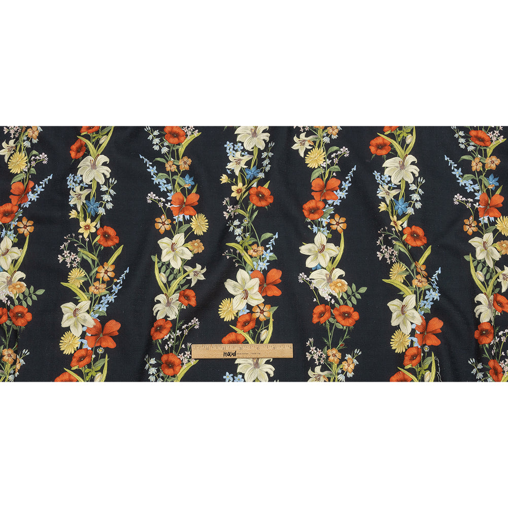 Mood Exclusive Navy Wildflower Fields Stretch Cotton Woven - Full