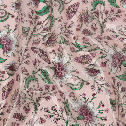 Pink, Green and White Beetles and Flowers Lightweight Translucent Vinyl