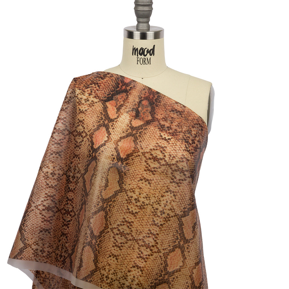 Rust and Black Python Scales Lightweight Translucent Vinyl - Drape