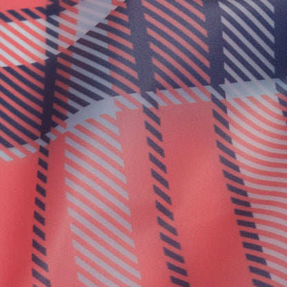 Red, Black and Baby Blue Plaid Lightweight Translucent Vinyl