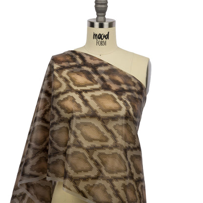 Brown and Beige Snakeskin Diamonds Lightweight Translucent Vinyl