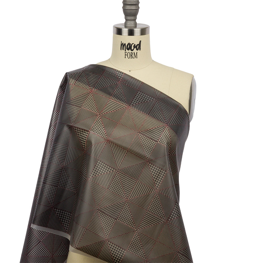 Black and Red Weaving Patterns Translucent Vinyl - Drape