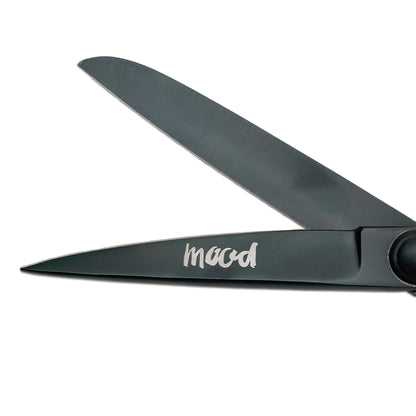 Mood 9" Matte Black Knife-Edge Dressmaker's Shears with Matte Rubber Grips
