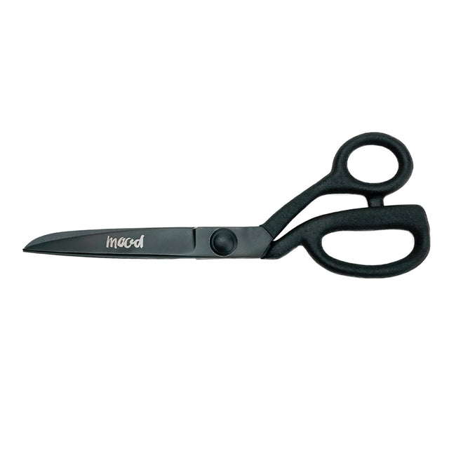 Mood 9" Matte Black Knife-Edge Dressmaker's Shears with Matte Rubber Grips