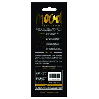 Mood Matte Black Double Curve Scissors with Matte Rubber Grips - 6"