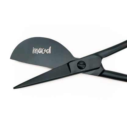 Mood Matte Black Duckbill Applique Scissors with Matte Rubber Grips - 6"