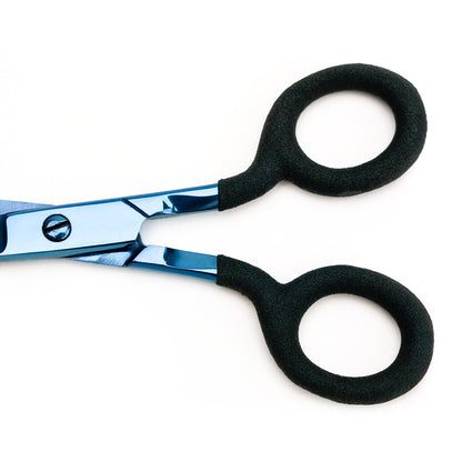 Mood Metallic Blue Embroidery Scissors with Matte Rubber Grips - 5"