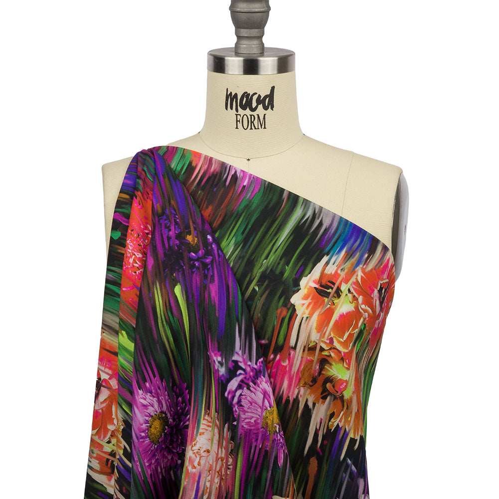 Mood Exclusive Large Chrysanthemum Stream Supple Viscose Woven - Drape