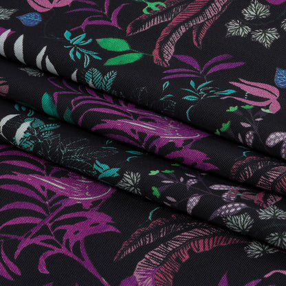 Polyester Twill Print - Black Floral - Mood Exclusive Fairy Forest