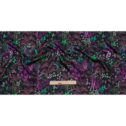 Polyester Twill Print - Black Floral - Mood Exclusive Fairy Forest