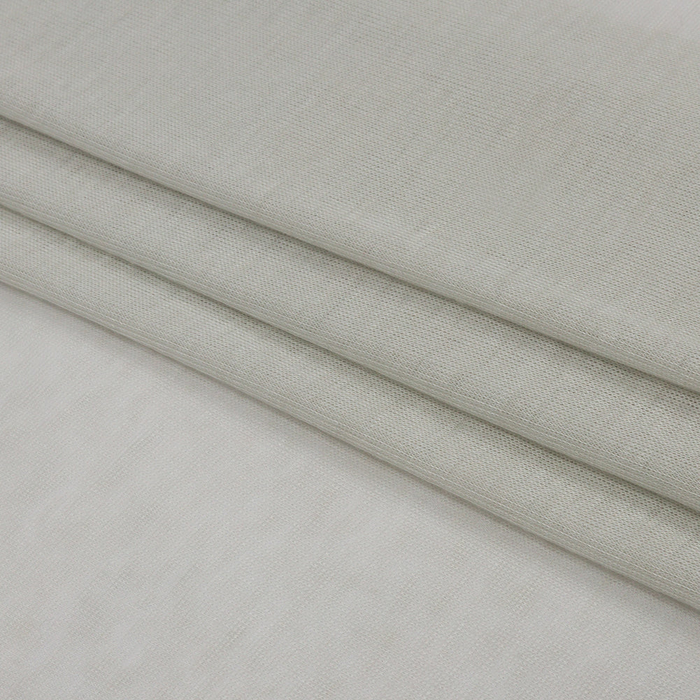 Famous Designer Light Gray Viscose and Cotton Lightweight Interlock Knit Folded
