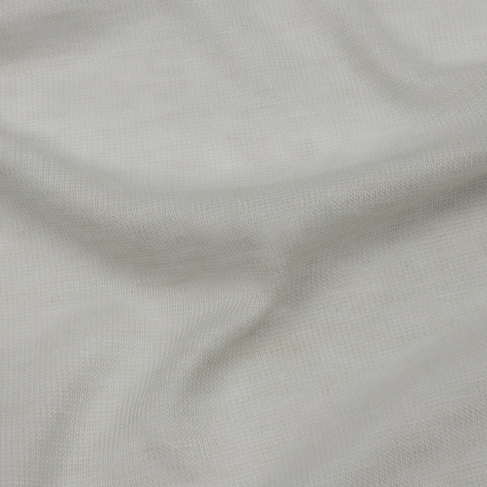 Famous Designer Light Gray Viscose and Cotton Lightweight Interlock Knit Detail