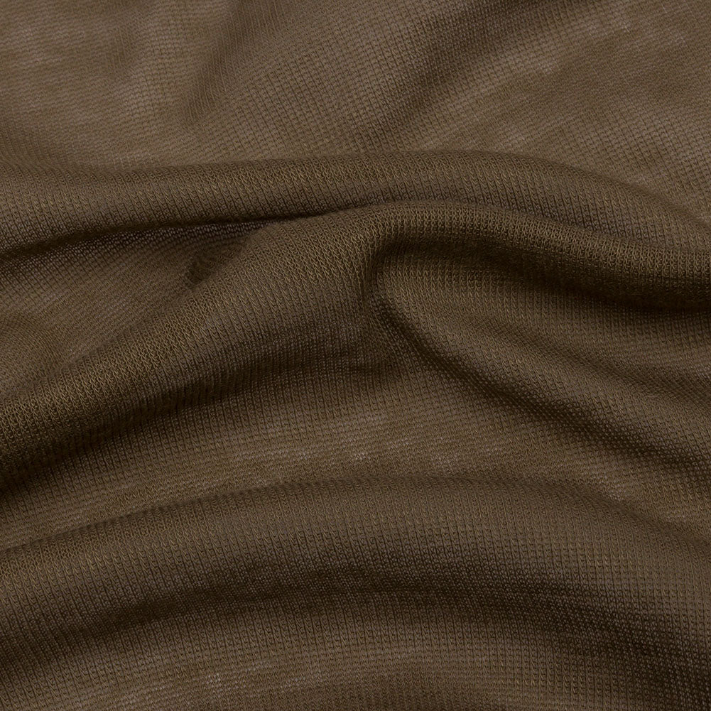 Famous Designer Dark Beige Viscose and Cotton Lightweight Interlock Knit Detail