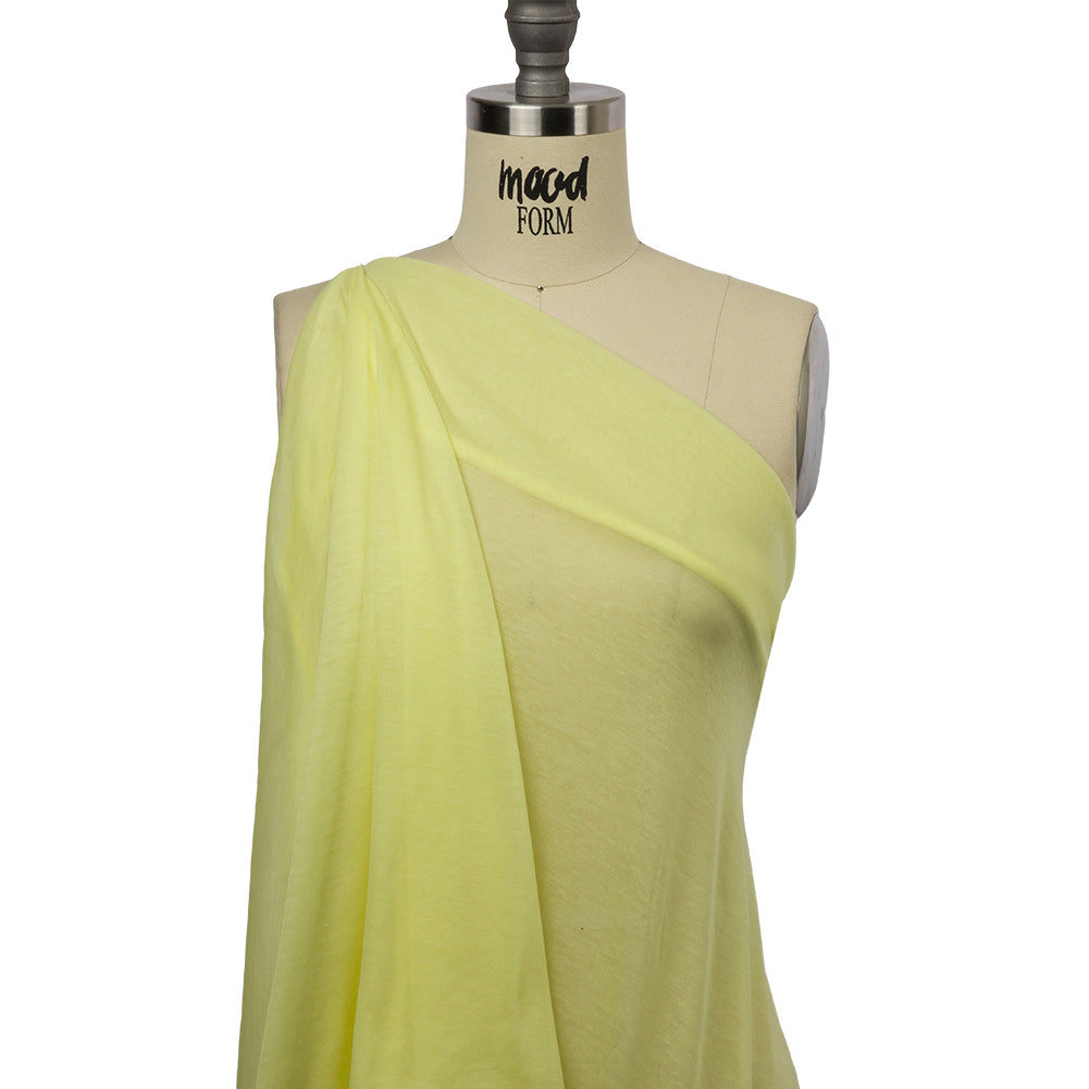 Famous Designer Yellow Featherweight Cotton Jersey Drape