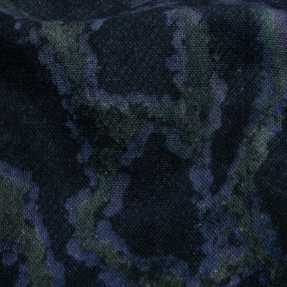 Linen and Rayon Woven Print - Dark Purple and Green Snake Abstract - Mood Exclusive Ophidian Detail