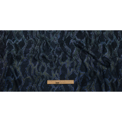 Linen and Rayon Woven Print - Dark Purple and Green Snake Abstract - Mood Exclusive Ophidian Full