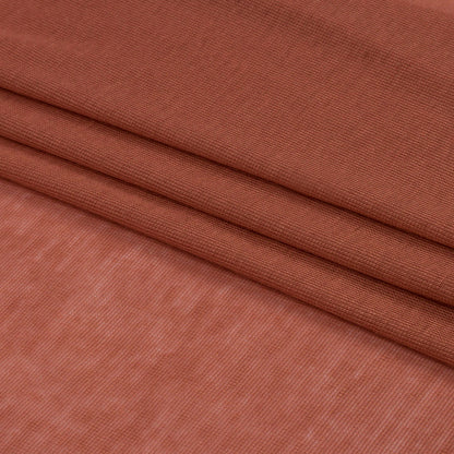 Famous Designer Terracotta Viscose and Cotton Lightweight Interlock Knit Folded