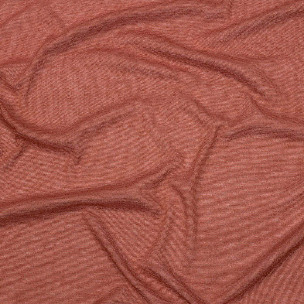 Famous Designer Terracotta Viscose and Cotton Lightweight Interlock Knit