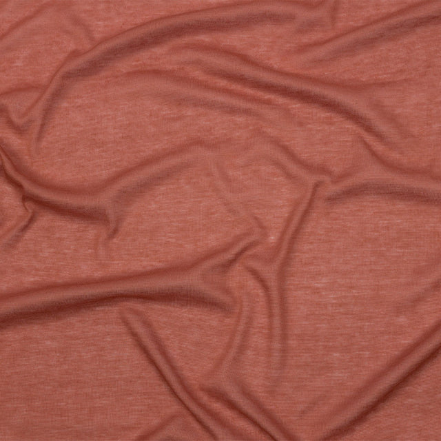 Famous Designer Terracotta Viscose and Cotton Lightweight Interlock Knit