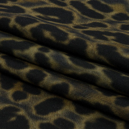 Linen and Rayon Woven Print - Gray and Black Animal Spots - Mood Exclusive Camo Masquerade Folded