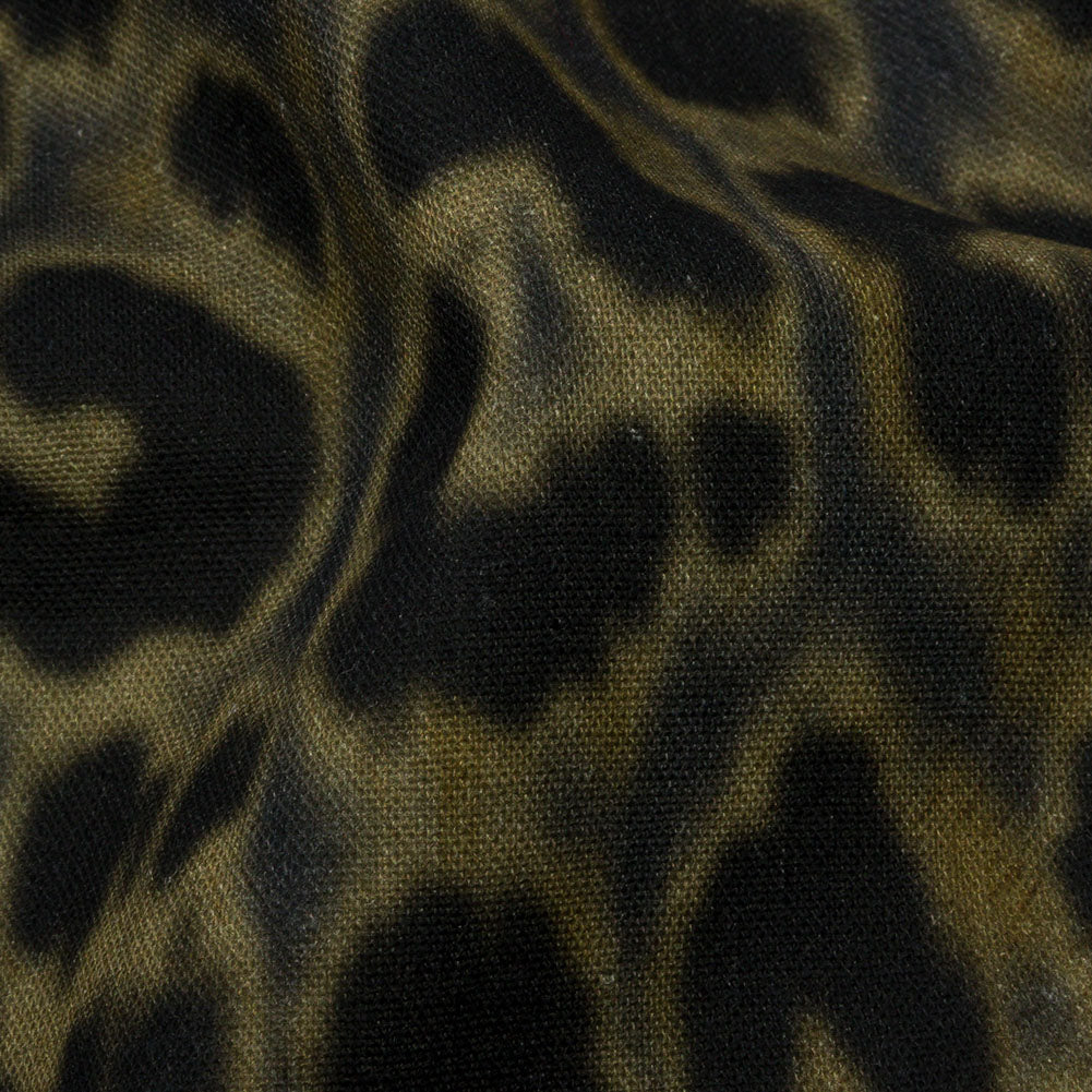 Linen and Rayon Woven Print - Gray and Black Animal Spots - Mood Exclusive Camo Masquerade Detail