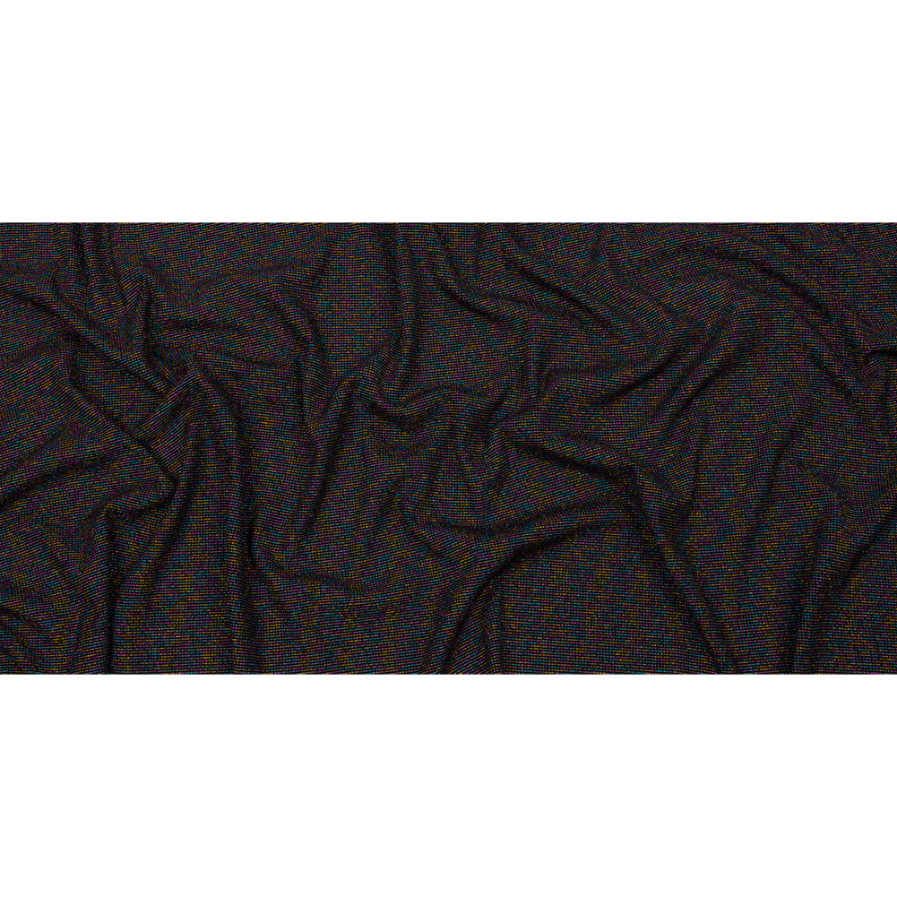 Black and Metallic Rainbow Stretch Rib Knit Full