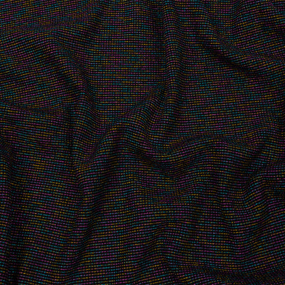 Black and Metallic Rainbow Stretch Rib Knit